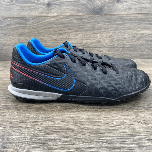 Nike Tiempo Legend 8 Pro TF M Soccer Shoes Men's Size 7 Black Blue AT6136-090 - Picture 1 of 11
